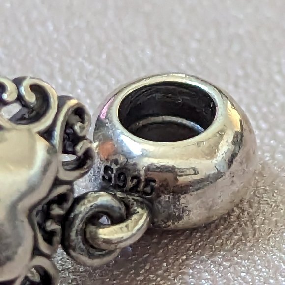 Pandora Filled With Love Heart Sterling Silver & 14K Gold Dangle Bead - Picture 11 of 13